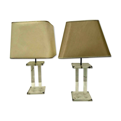 Paire de lampes en plexiglas XX siècle