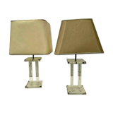 Pair of Plexiglas 20th century lamps