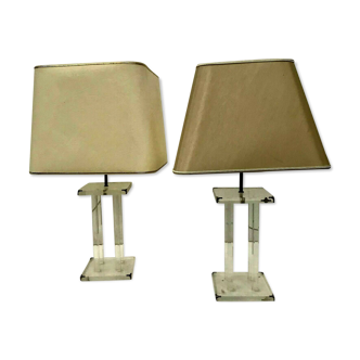 Pair of Plexiglas 20th century lamps