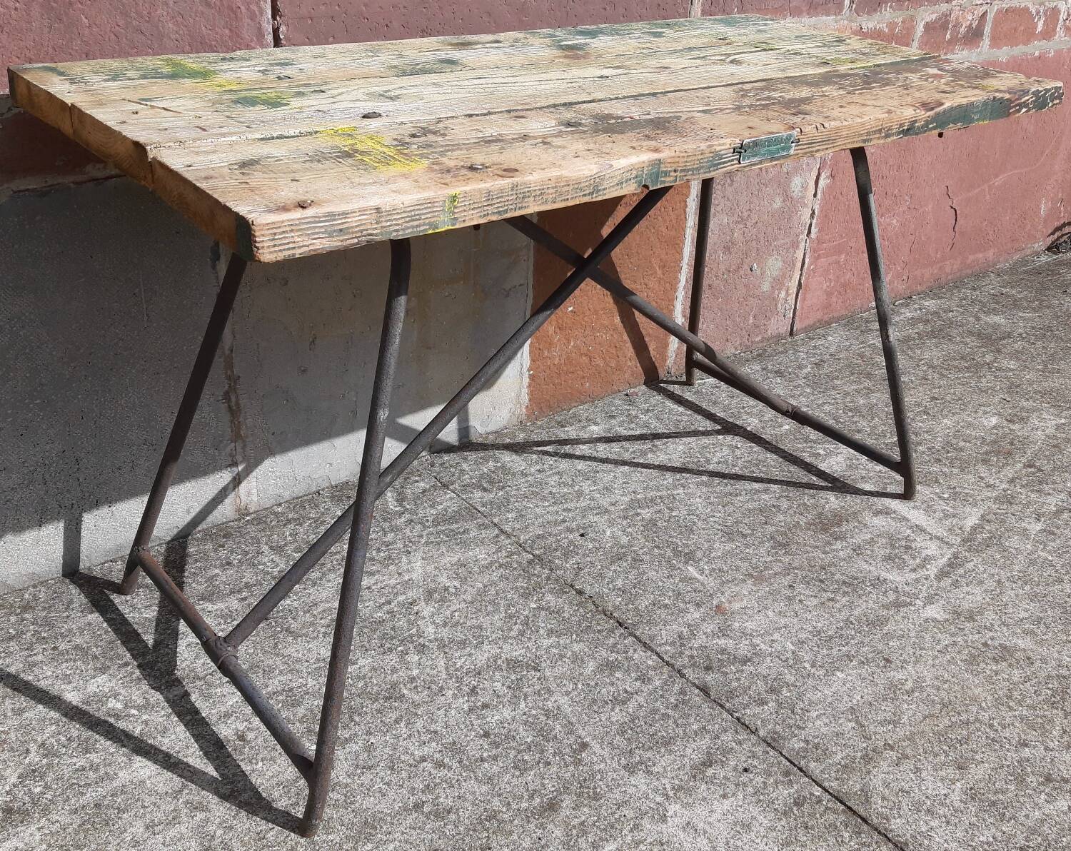 Folding workshop table