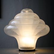 Vintage Lotus Table Lamp by Carlo Nason for Mazzega, Blown Murano Glass, Rare