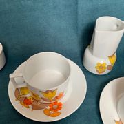 Vintage duo coffee service Haute porcelaine du Berry l. Lourioux