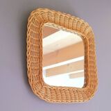 Woven wicker mirror 1960