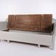 Antique storage bench – grey painted – pine wood – 1890s