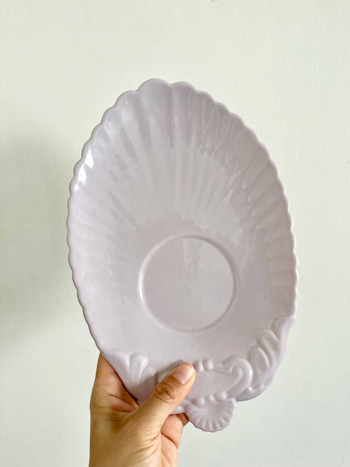 Quimper mauve earthenware dish