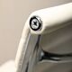 Charles & Ray Eames EA108 Dining Chair in Polished Aluminum and White leath
