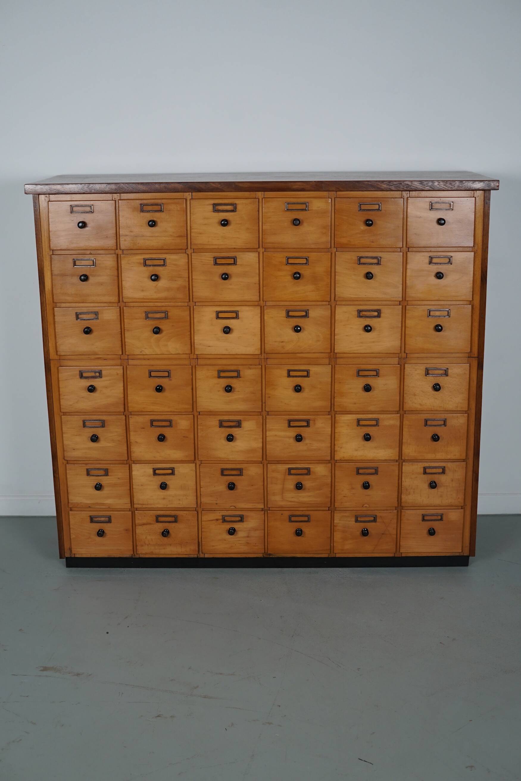 Dutch Beech Industrial Apothecary / Workshop Cabinet, circa 1950s
