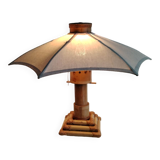 70s bamboo parasol lamp