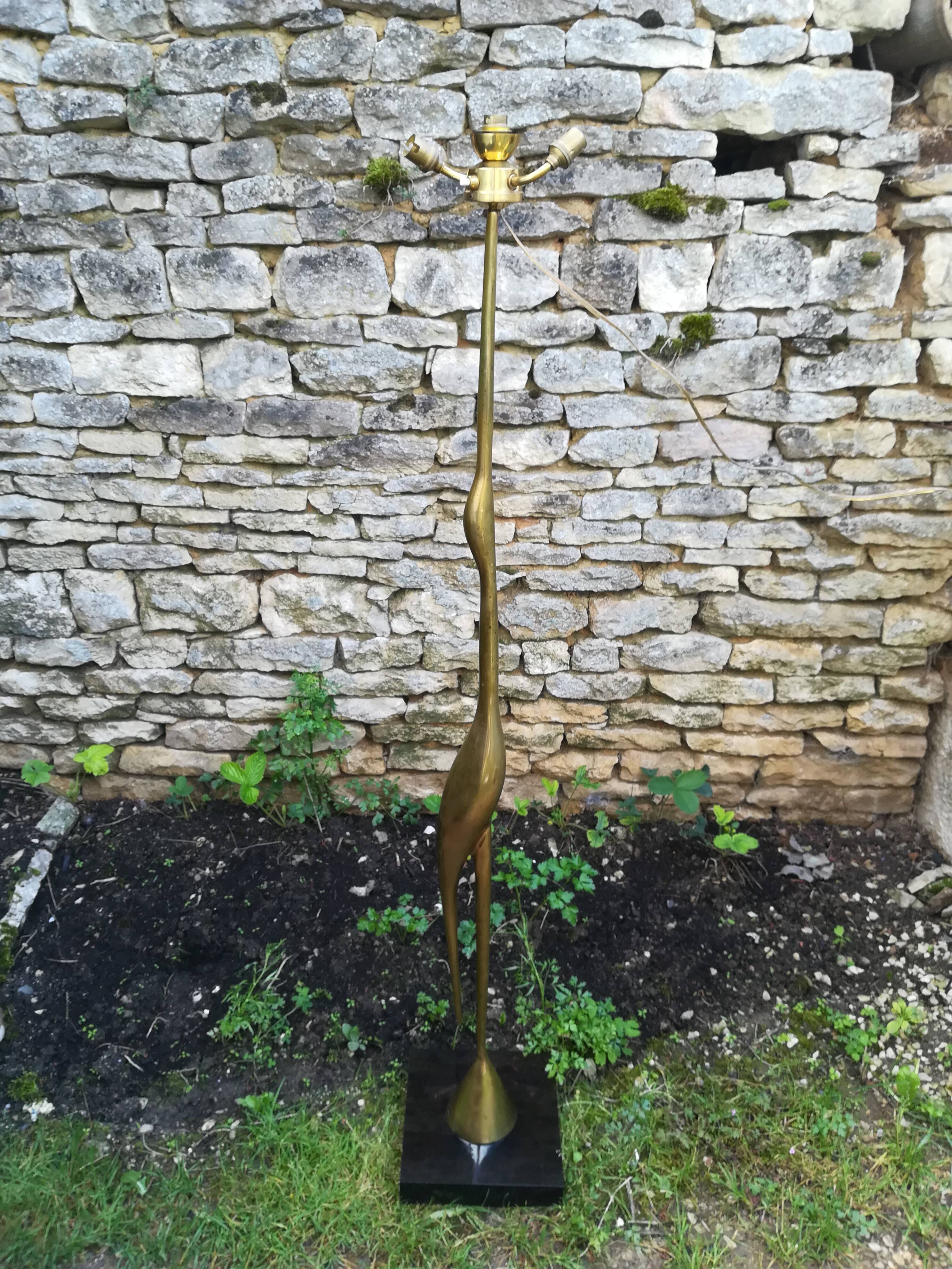 Floor lamp by René Broissand in bronze circa 1970
