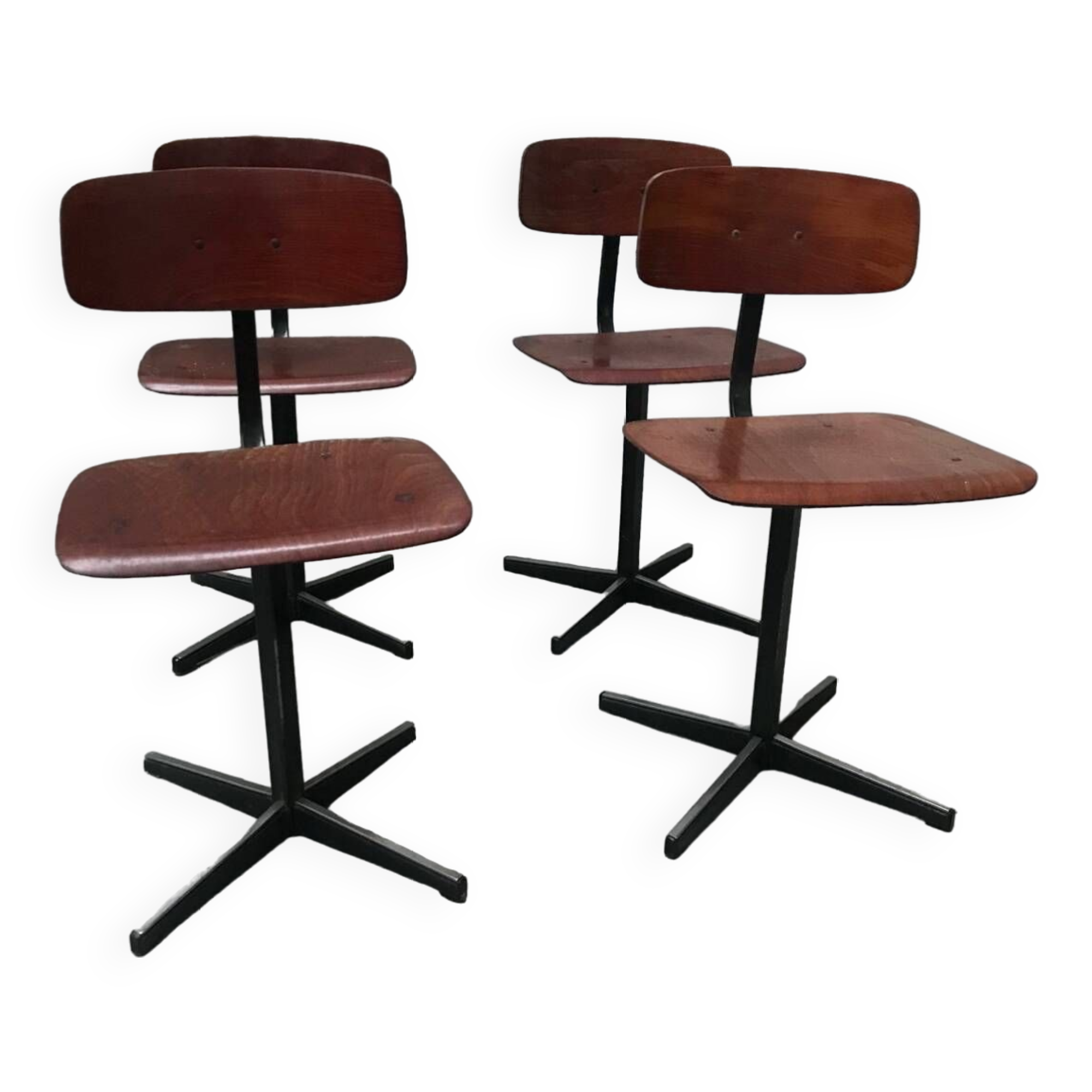 4 vintage industrial chairs