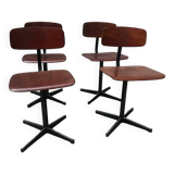 4 vintage industrial chairs