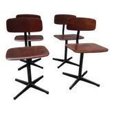 4 vintage industrial chairs