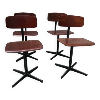 4 chaises vintage industrielle