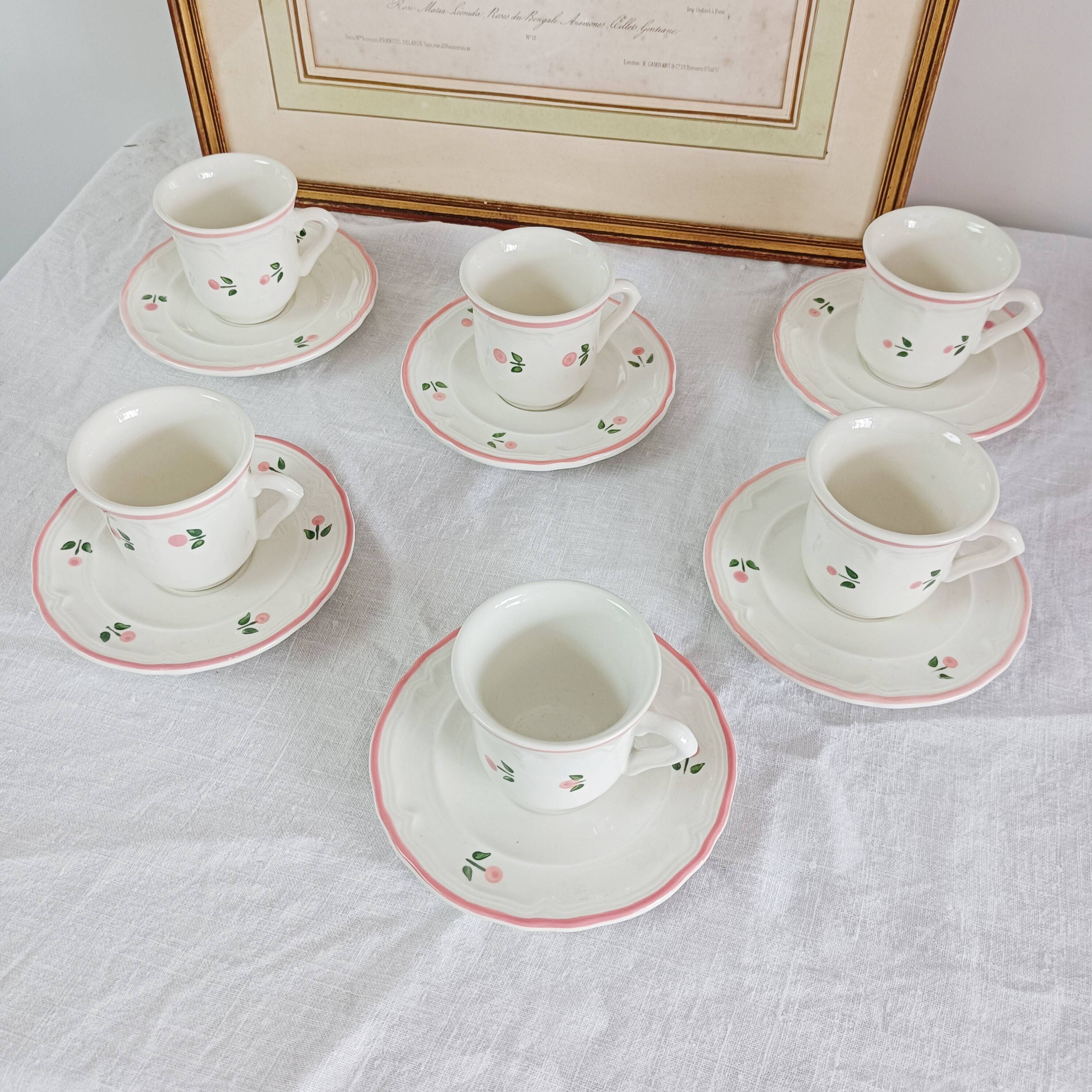 Set of 6 quadrifoglio coffee cups with saucers
