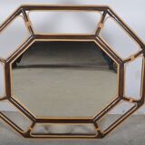 miroir en rotin octogonal