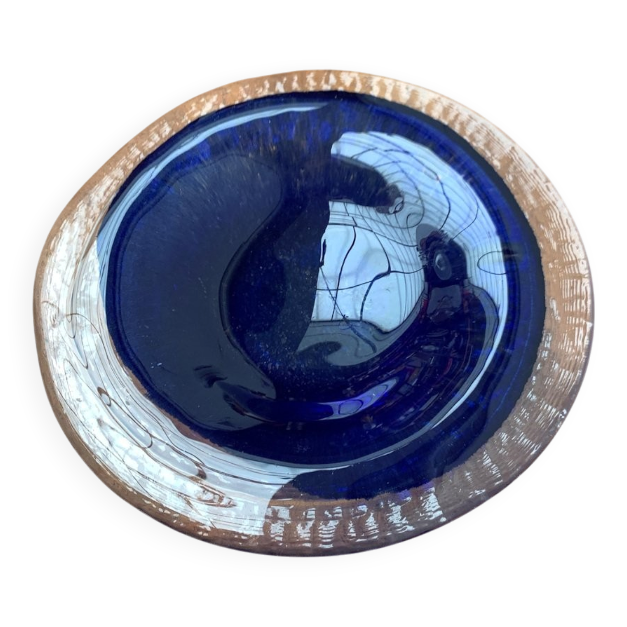 Mid-century Swedish glass bowl from Pukeberg Glass, 1960s.