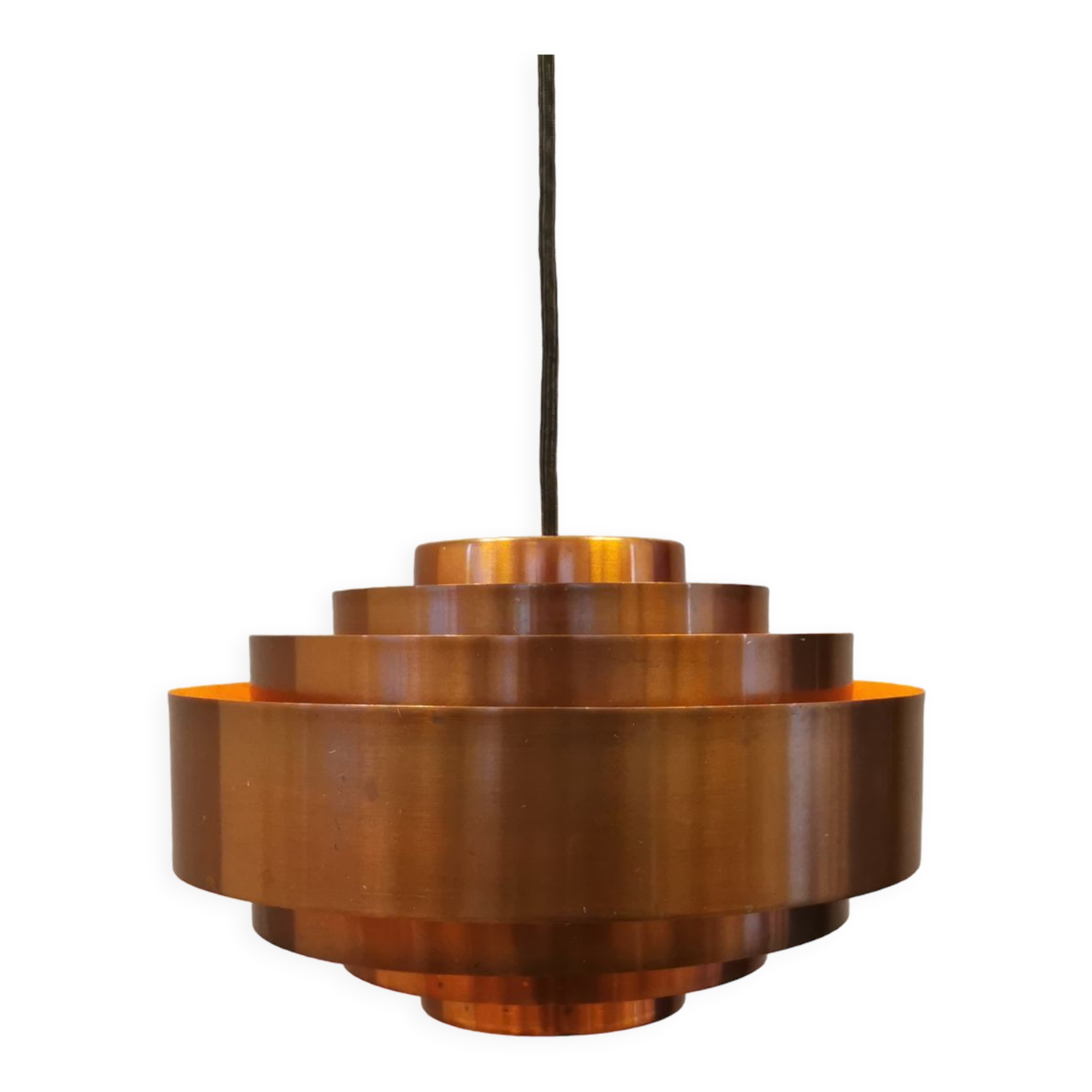 Suspension, modèle Ultra en cuivre massif conçue par Jo Hammerborg pour Fog Morup 1966