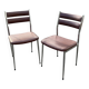 Pair of retro metal and leather chairs