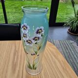 Glass vase with enamel flowers circa 1900