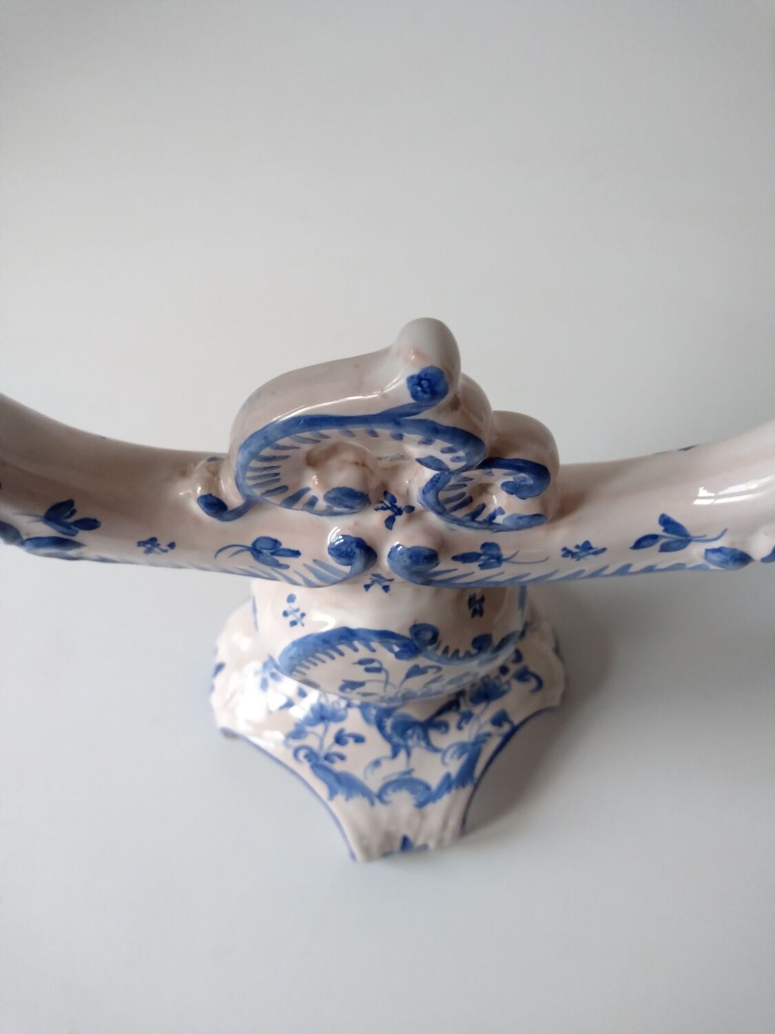 Ceramic chandelier hand-painted with signature