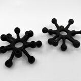 "The Spider" Cast Iron Candlesticks • Dansk Designs • 1962