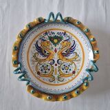 Beautiful Italian ceramic Deruta bowl or compote dish, made and pe