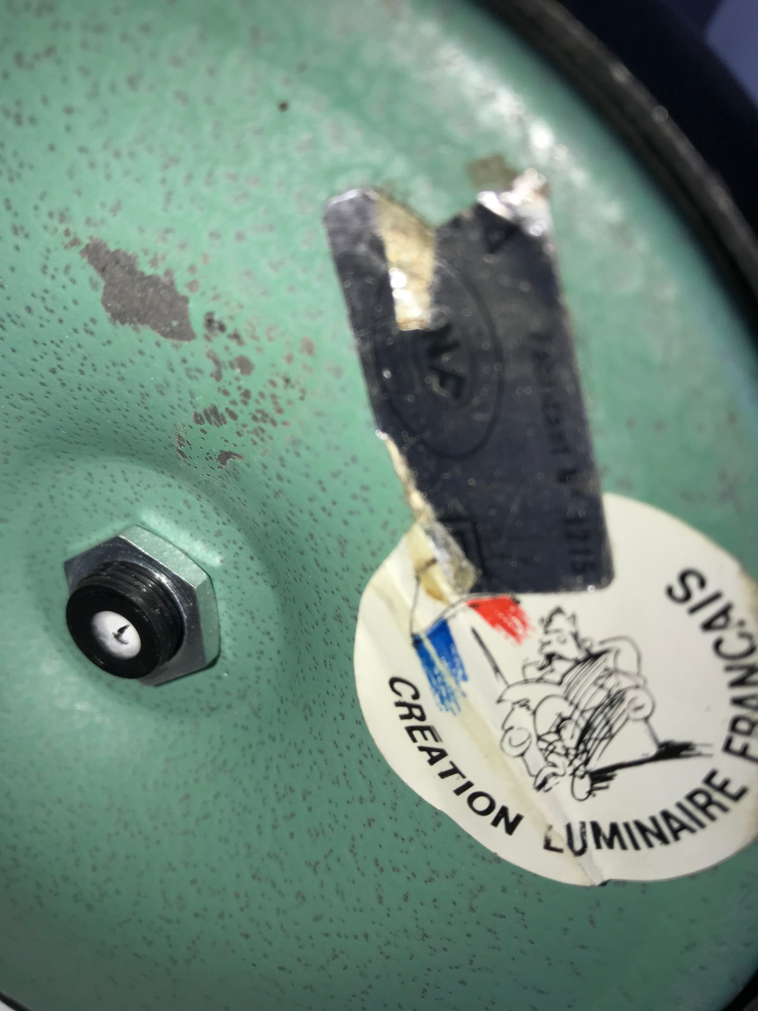 Blue and black desk lamp