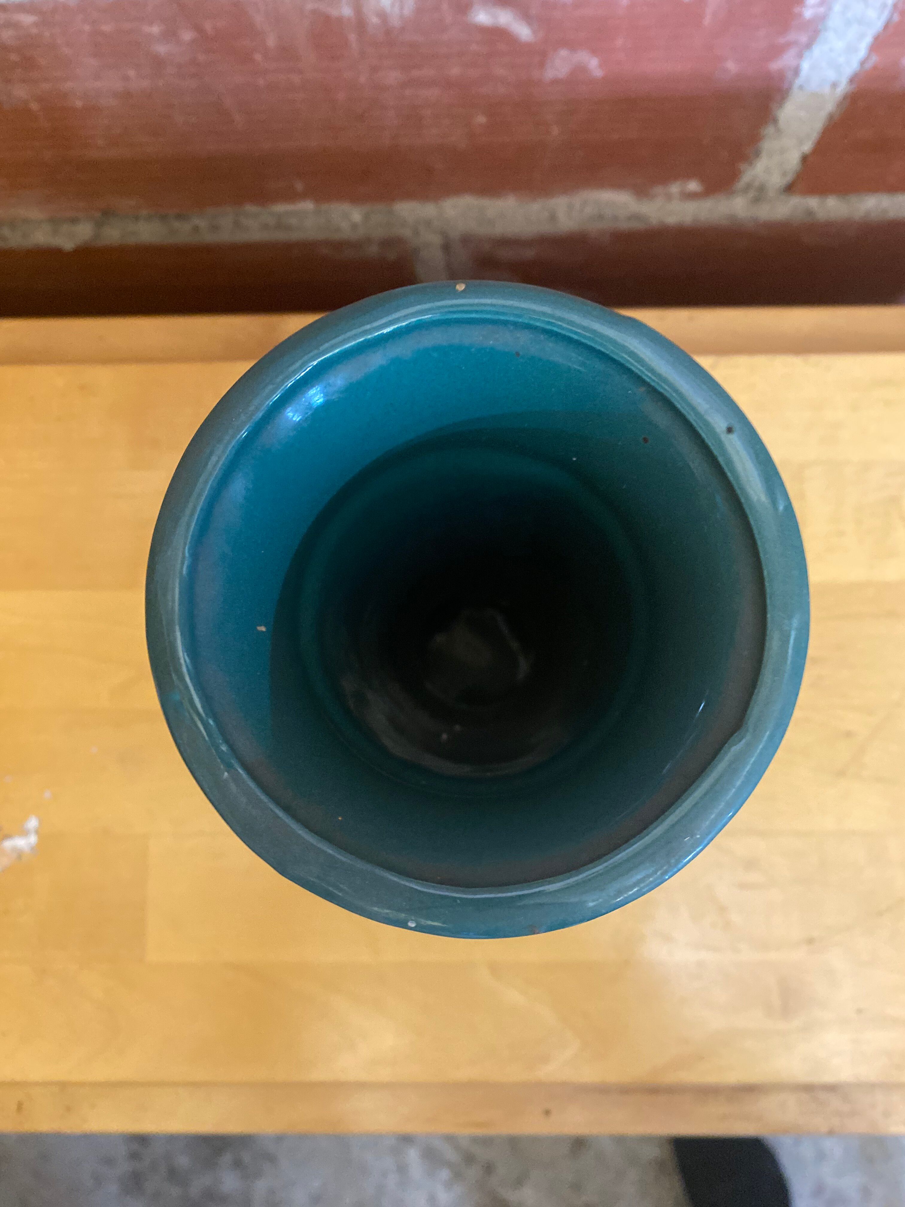 Vintage Green Ceramic Vase from the 1970s