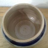real Betschdorf Alsace vase pot, salt sandstone, blue gray, incised patterns