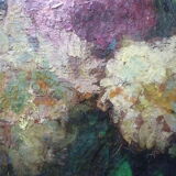 Tableau huile début XXe bouquet de fleurs