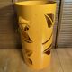 Orange Metal Cylindrical Design Umbrella Stand with Cut-Out Leaf Decoration #E2