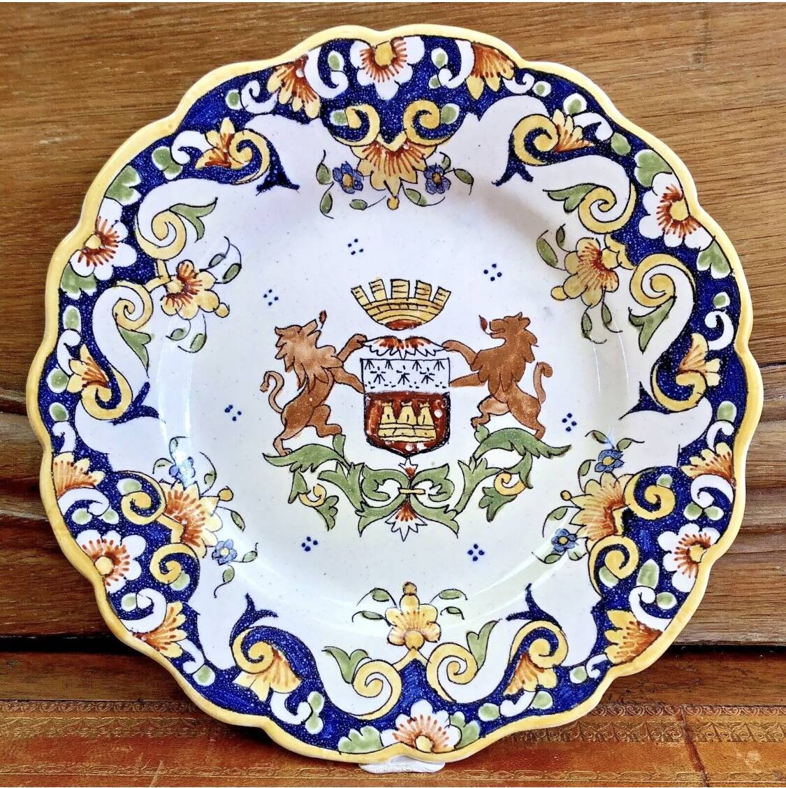 6 old dessert plates Desvres Fourmaintraux Rouen model Dinan 2