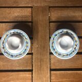 Pair of FRANCOISE SAGET Porcelain Candlesticks Flower Decor #A413