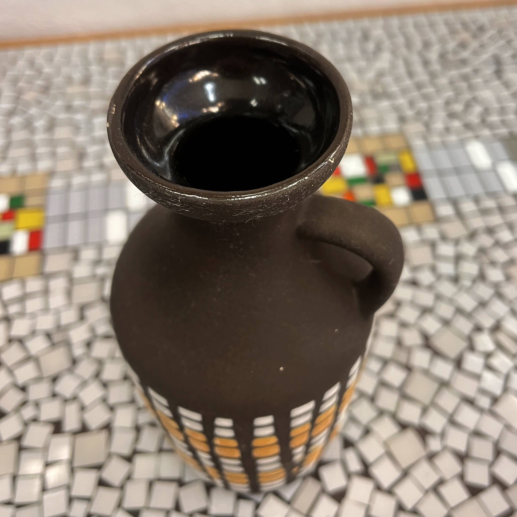 Ceramic vase with handle, Strehla Keramik, Germany, 1970s.