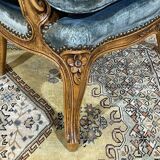 Fauteuil cabriolet de style Louis XV en hêtre