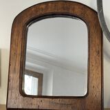 Brutalist vaulted solid wood mirror, 1950-1960