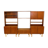 Scandinavian vintage bookcase in teak and beech from Brantorps 1960s Sweden