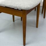 Chaises de salle à manger en teck et laine par Casala, années 1960, lot de 6