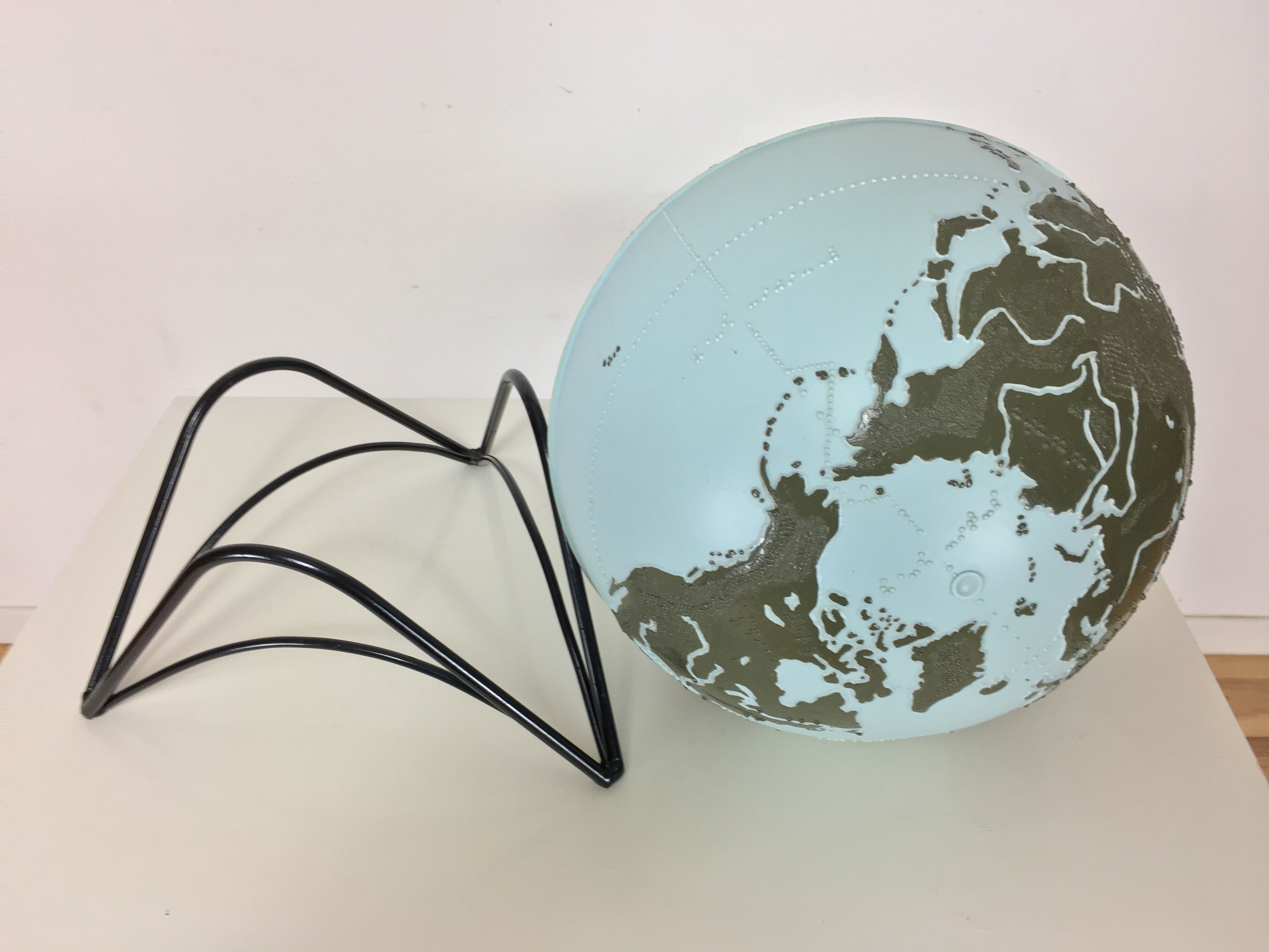 Earth globe in vintage Braille for the visually impaired