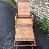 Bamboo rattan long chair