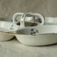 Louis lourioux foecy porcelain beggar's plate with barbell decoration