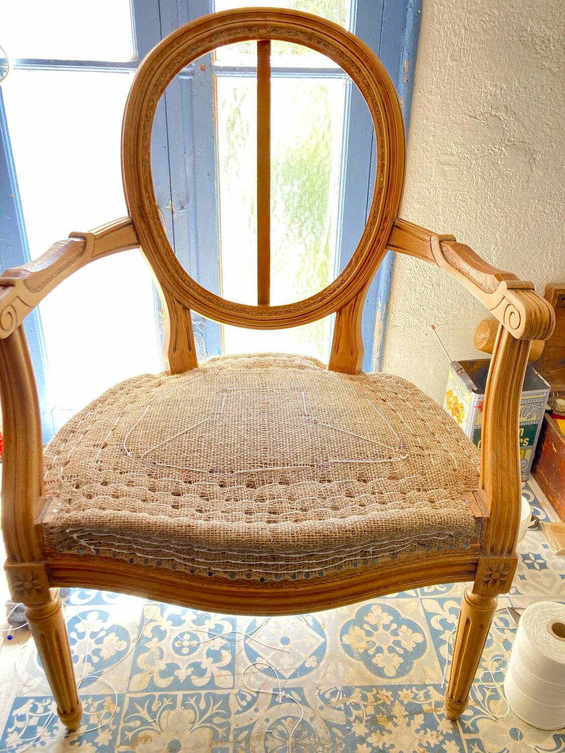 Louis XVI medallion armchair