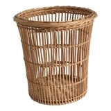 Round basket in woven wicker