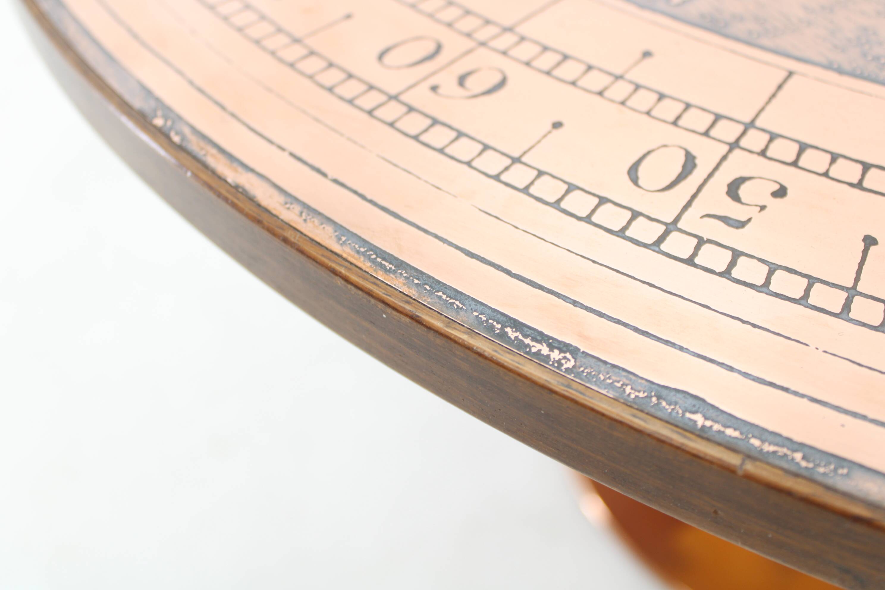 1960s Round Copper Coffee Table, Denmark
