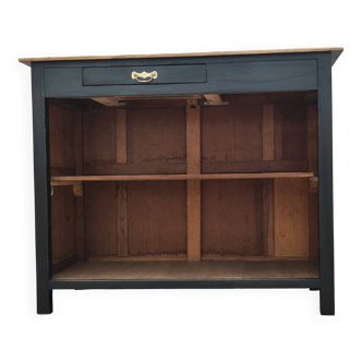 Comptoir caisse meuble de commerce patine noire