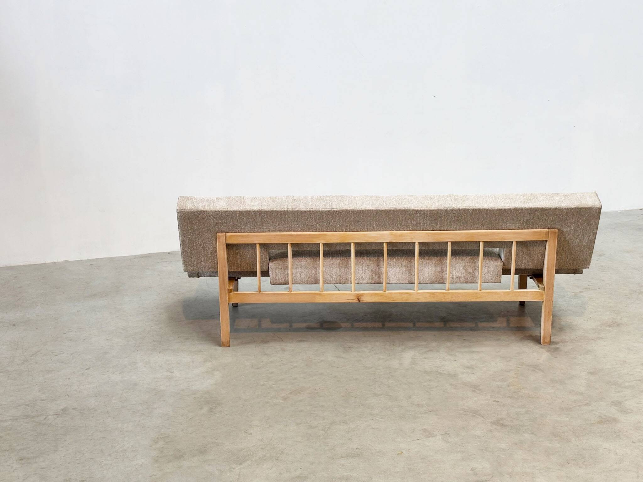 1970's German wooden sofa / daybed