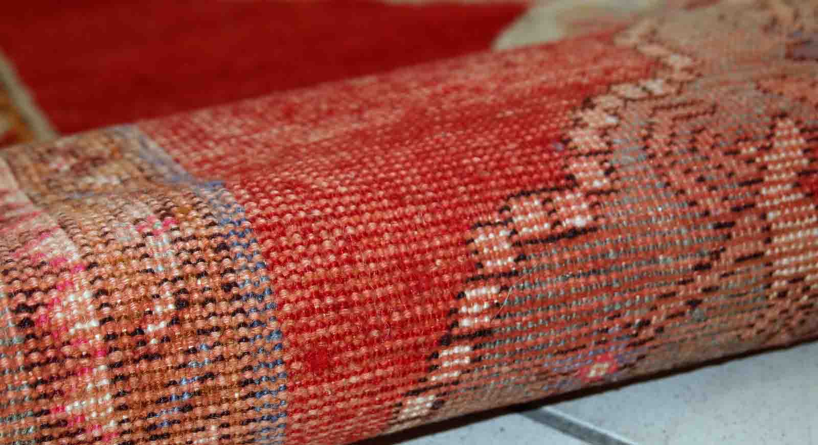 Vintage turkish oushak handmade carpet 110cm x 340cm 1940s, 1c515
