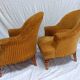 Pair of beech toad armchairs