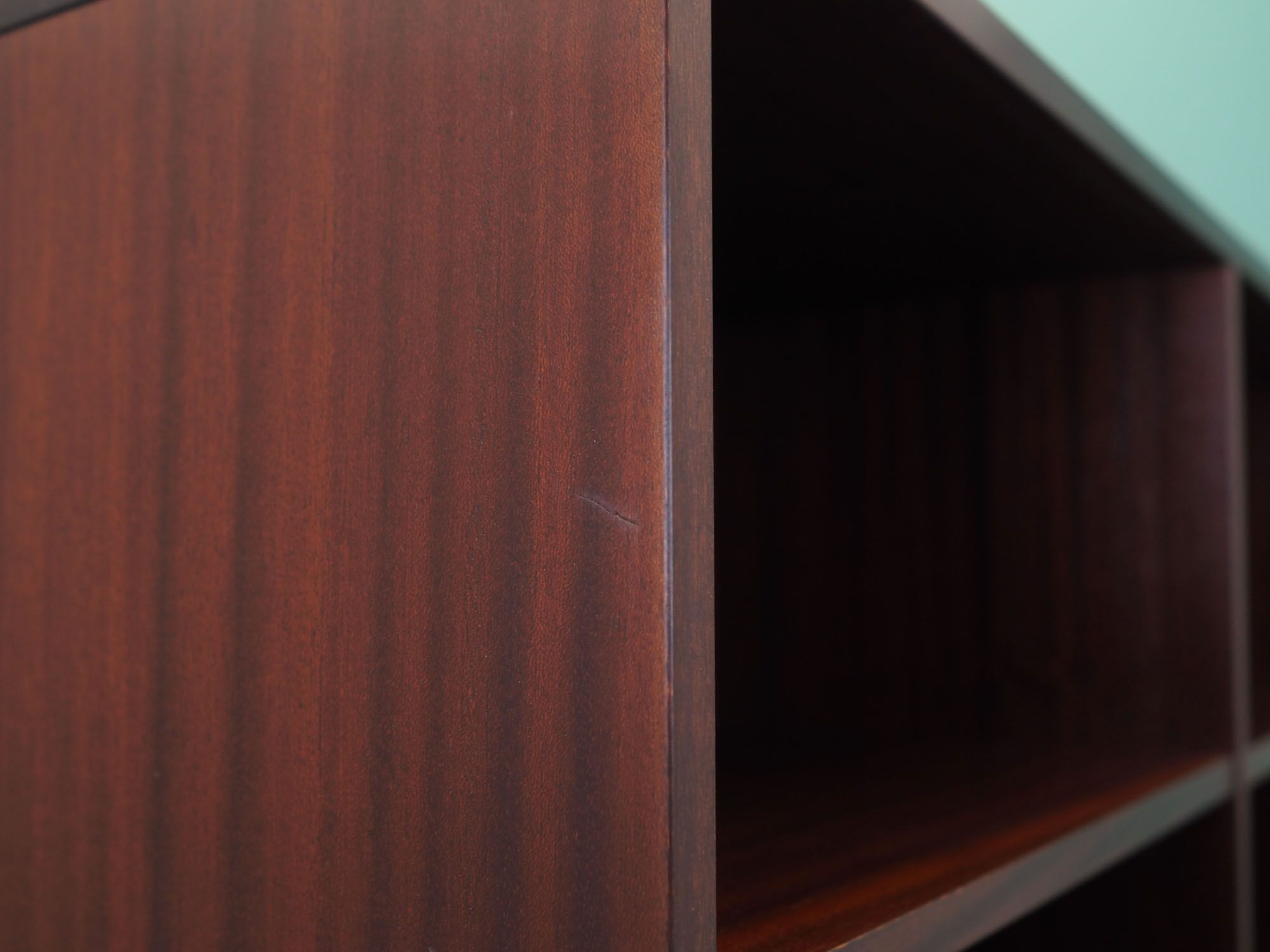 Mahogany bookcase, Danish design, 70's, production: Denmark