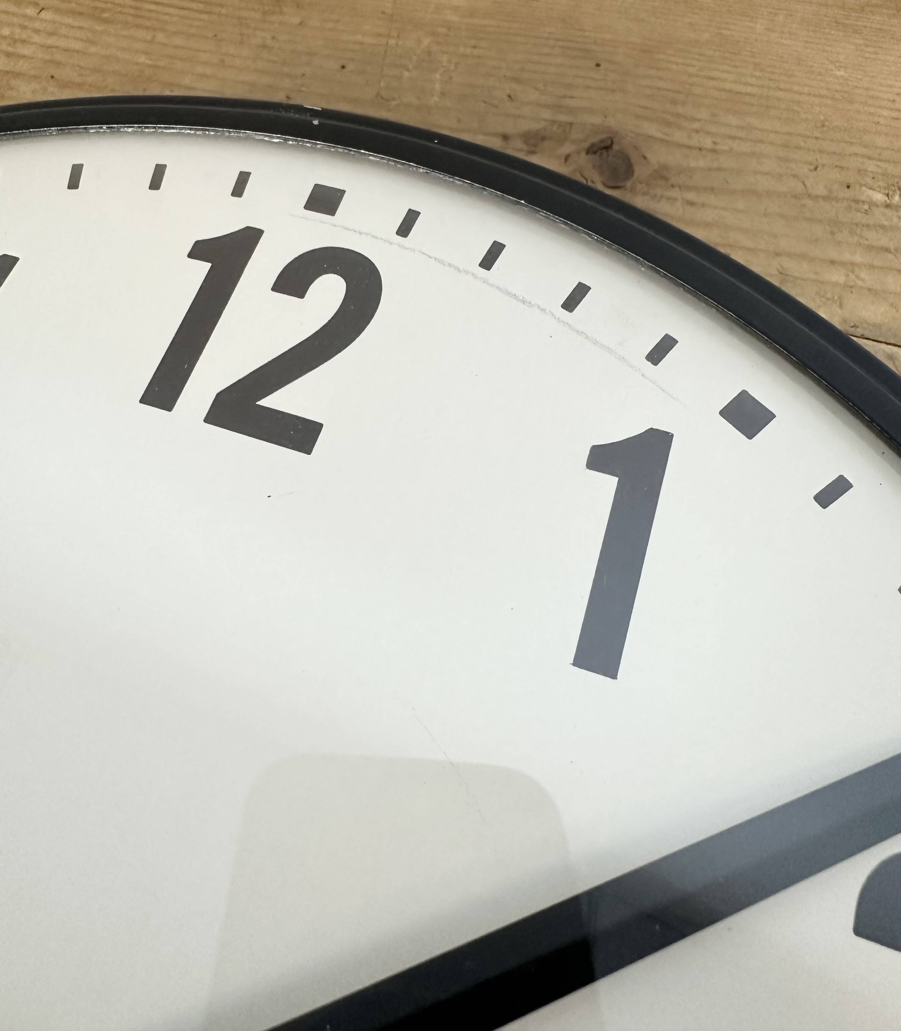Vintage Black School Wall Clock from Lathem, 1980s